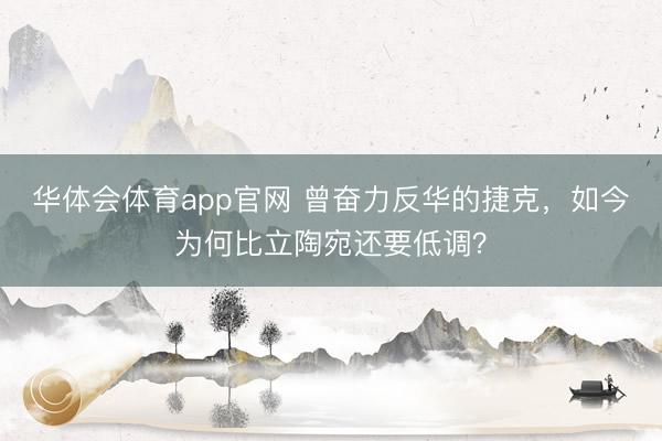 华体会体育app官网 曾奋力反华的捷克，如今为何比立陶宛还要低调？